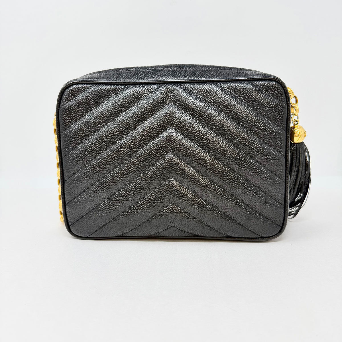 Chanel Vintage Chevron Caviar Camera Bag