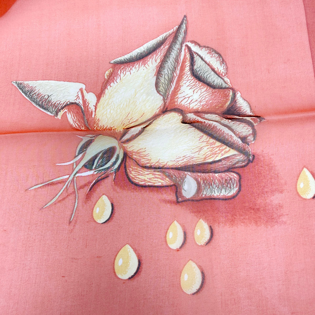 Hermes "La Rosee" Mousseline Scarf