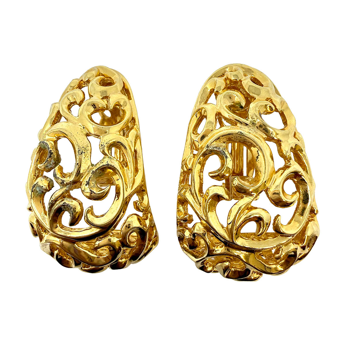 St. John Vintage Large Open-work Intrricate Earrings