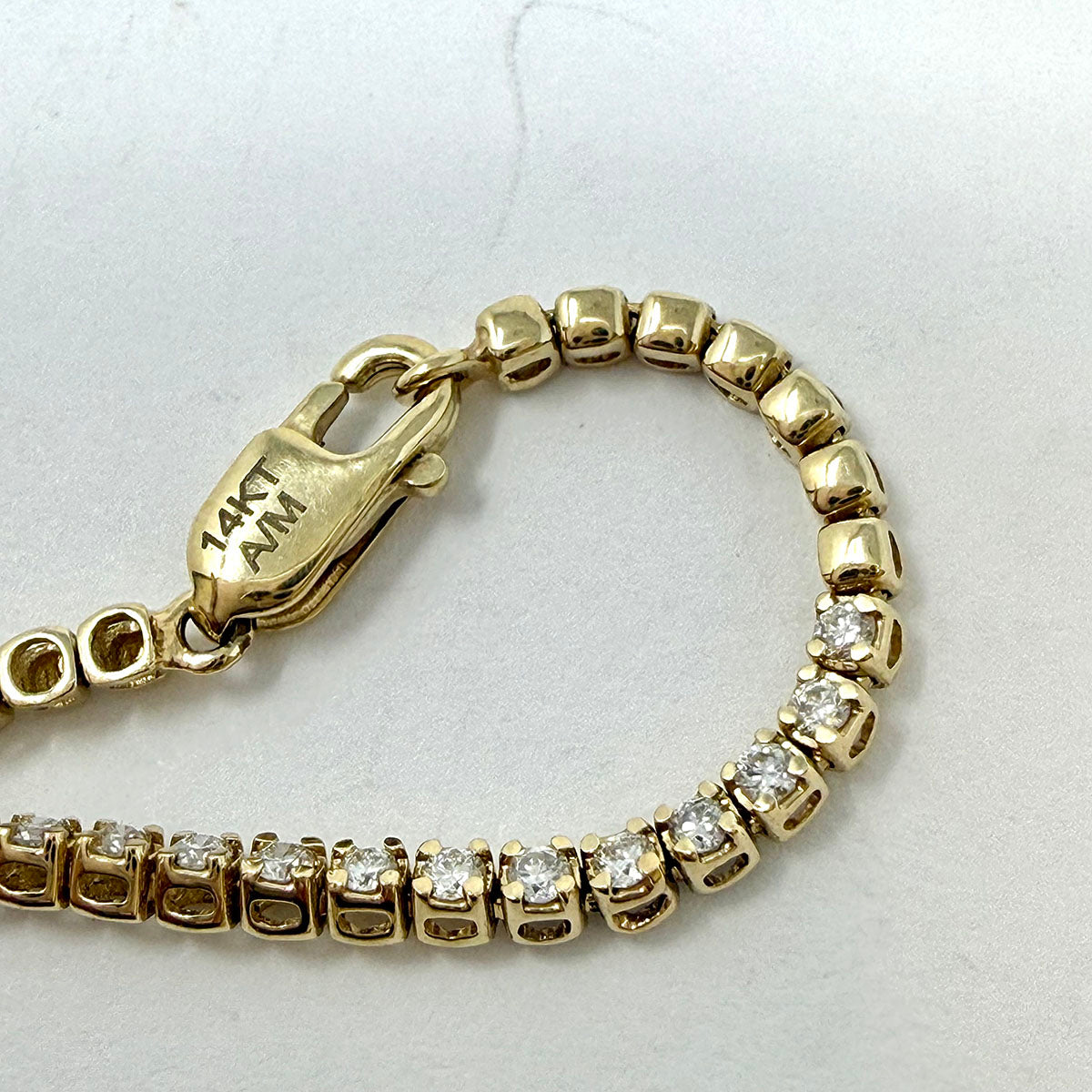 14K Gold Lab Grown Diamond Tennis 7" Bracelet