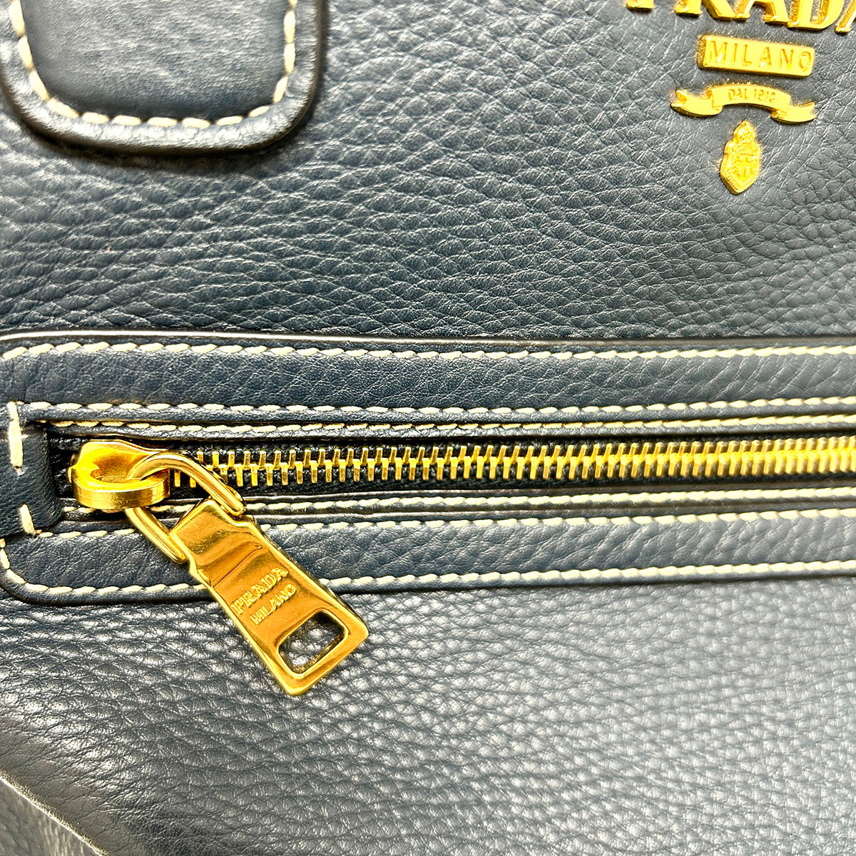 Prada Vitello Front Pocket Convertible Tote