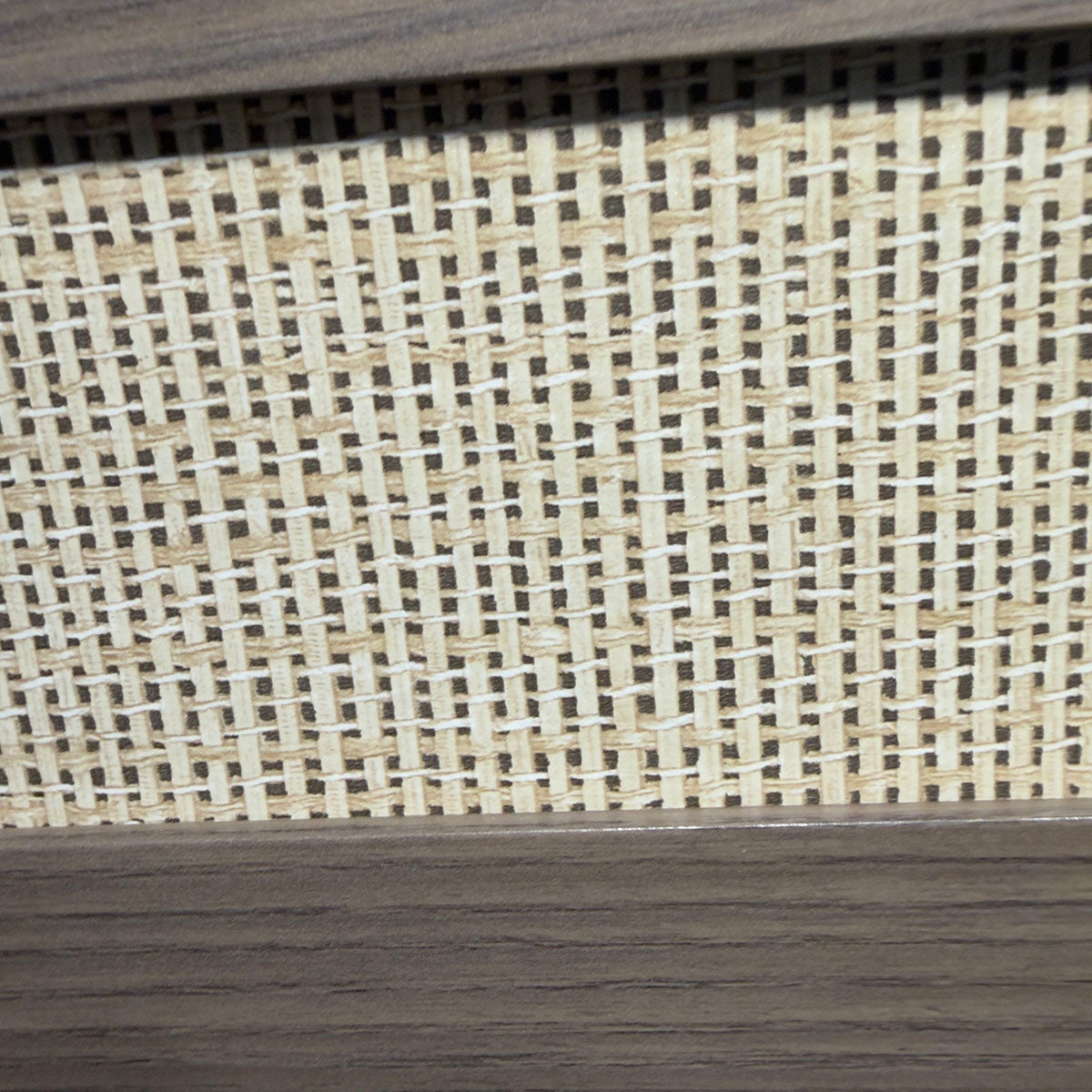 Pair Of Nightstands With Wicker Panel