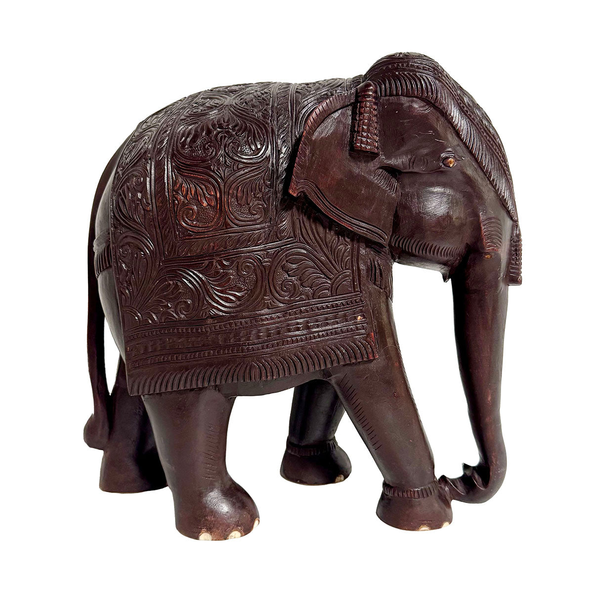 Large Carved Wood Elephant (Eyes, Tusks and Nails missing)