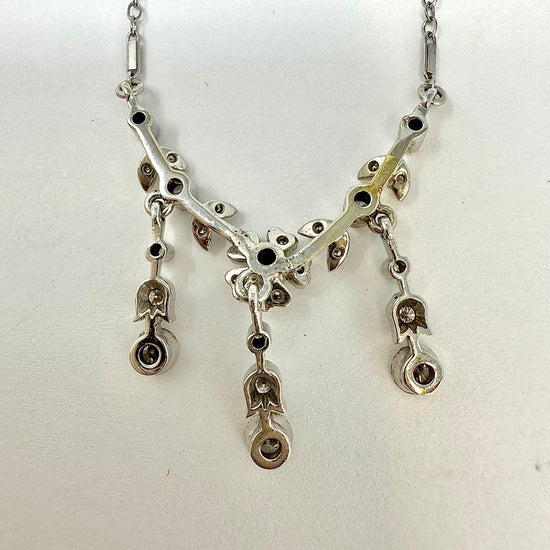 K. Goldschmidt 14K White Gold Necklace with 27 Diamonds