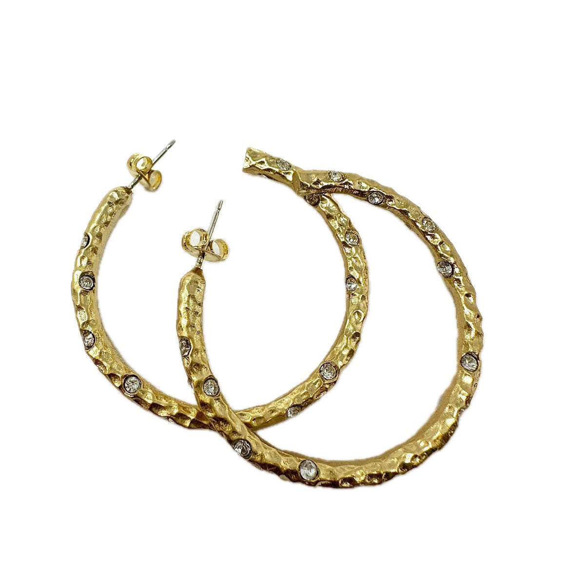 TAT 2 Gold Pavia Hoops with Crystals Earrings