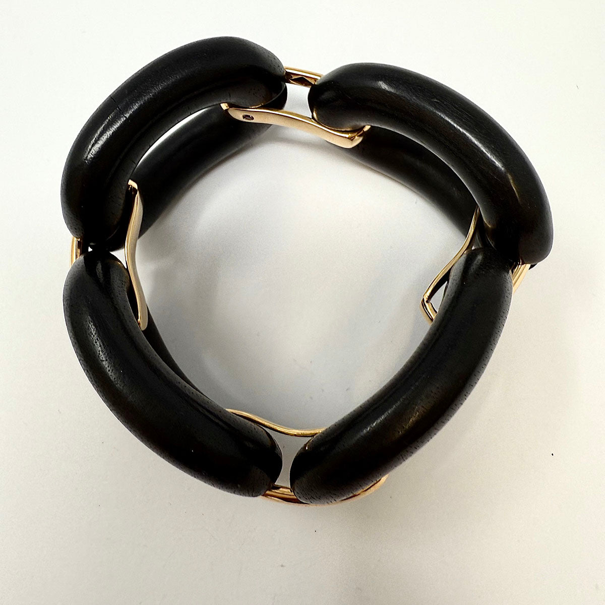 Roberto Coin Oval Ebony and 18K Rose Gold Link Bracelet