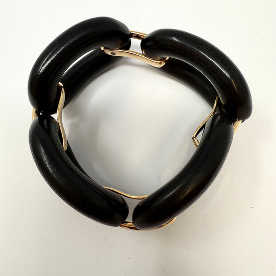 Roberto Coin Oval Ebony and 18K Rose Gold Link Bracelet