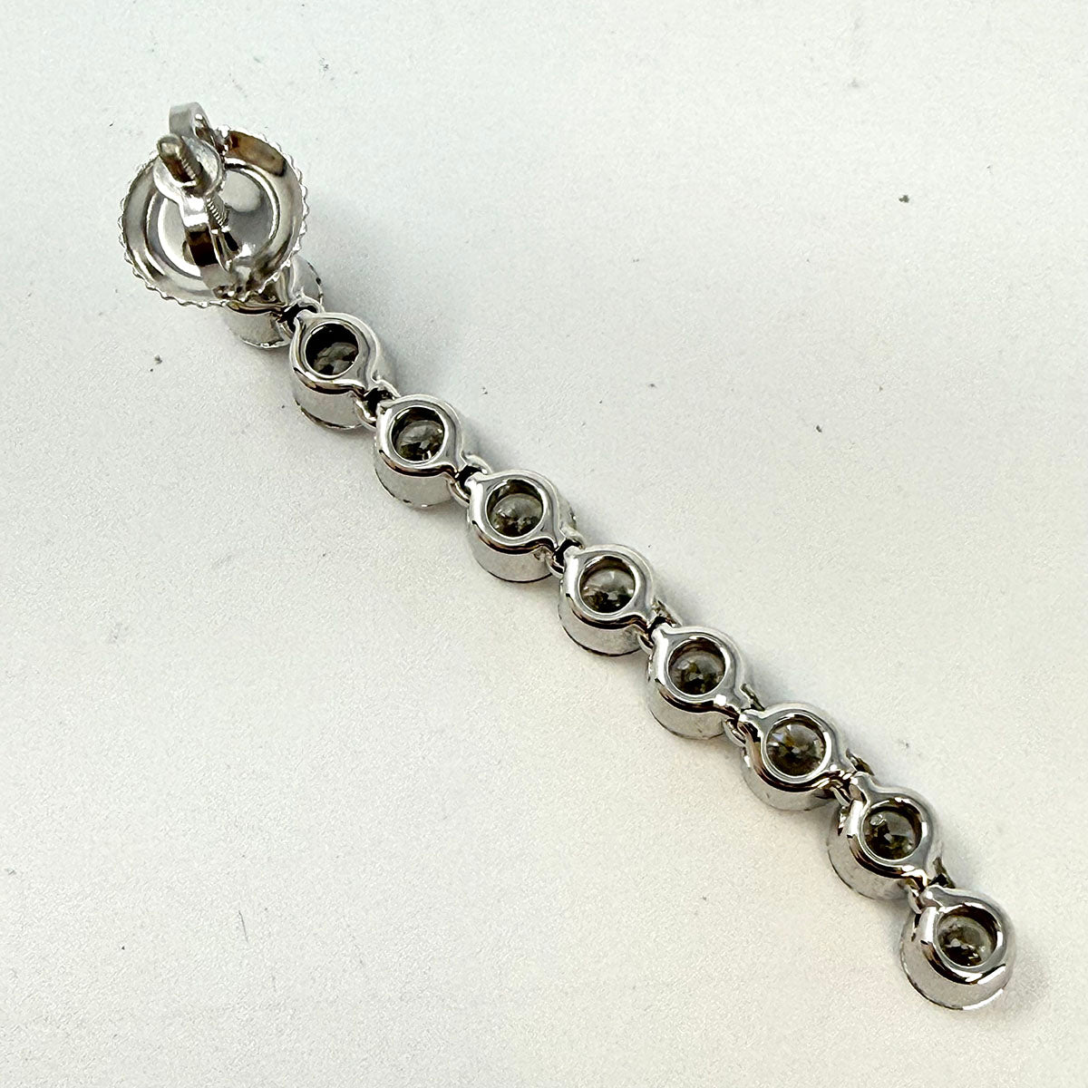 14K White Gold 9 Drop Lab Grown Diamond Earrings