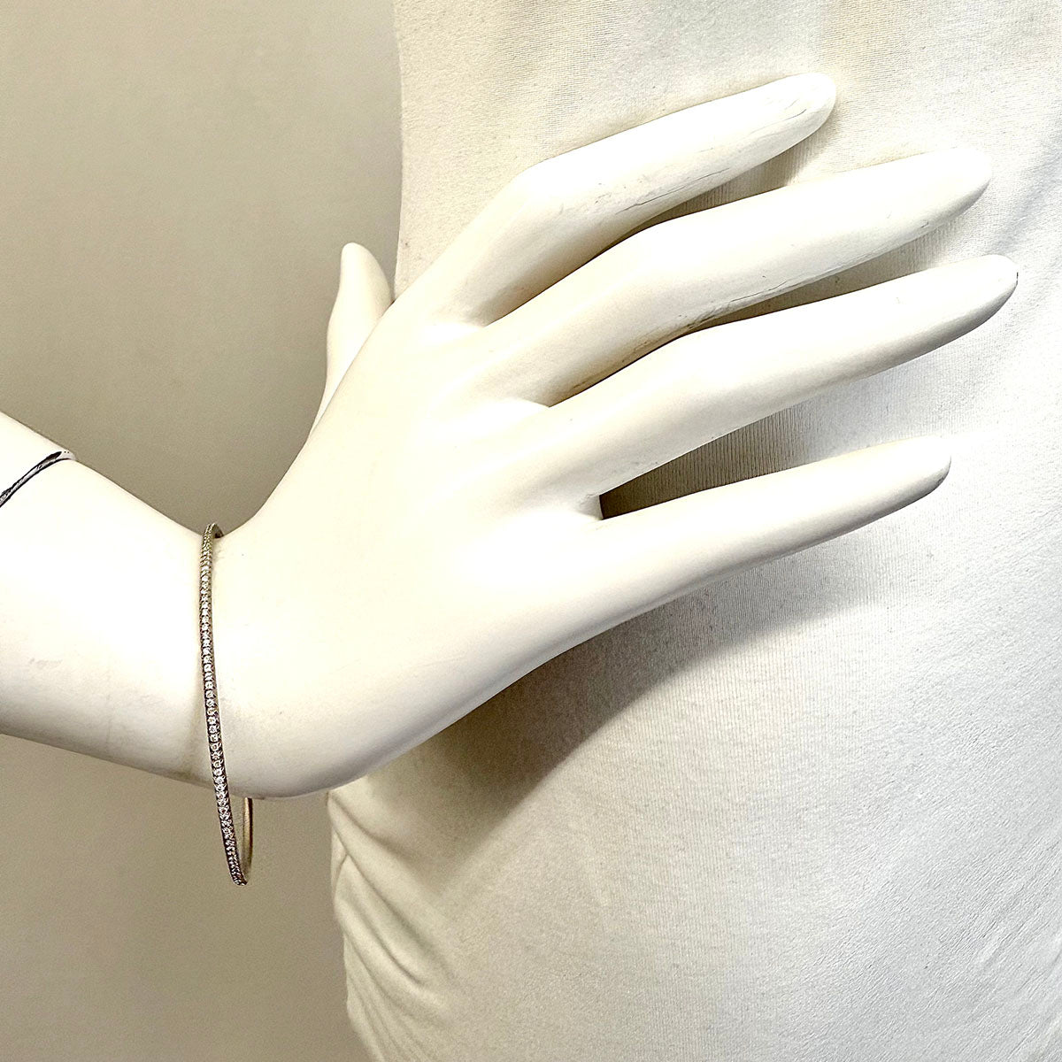 Titanium Bangle Bracelet with 150 Full Cut Diamonds