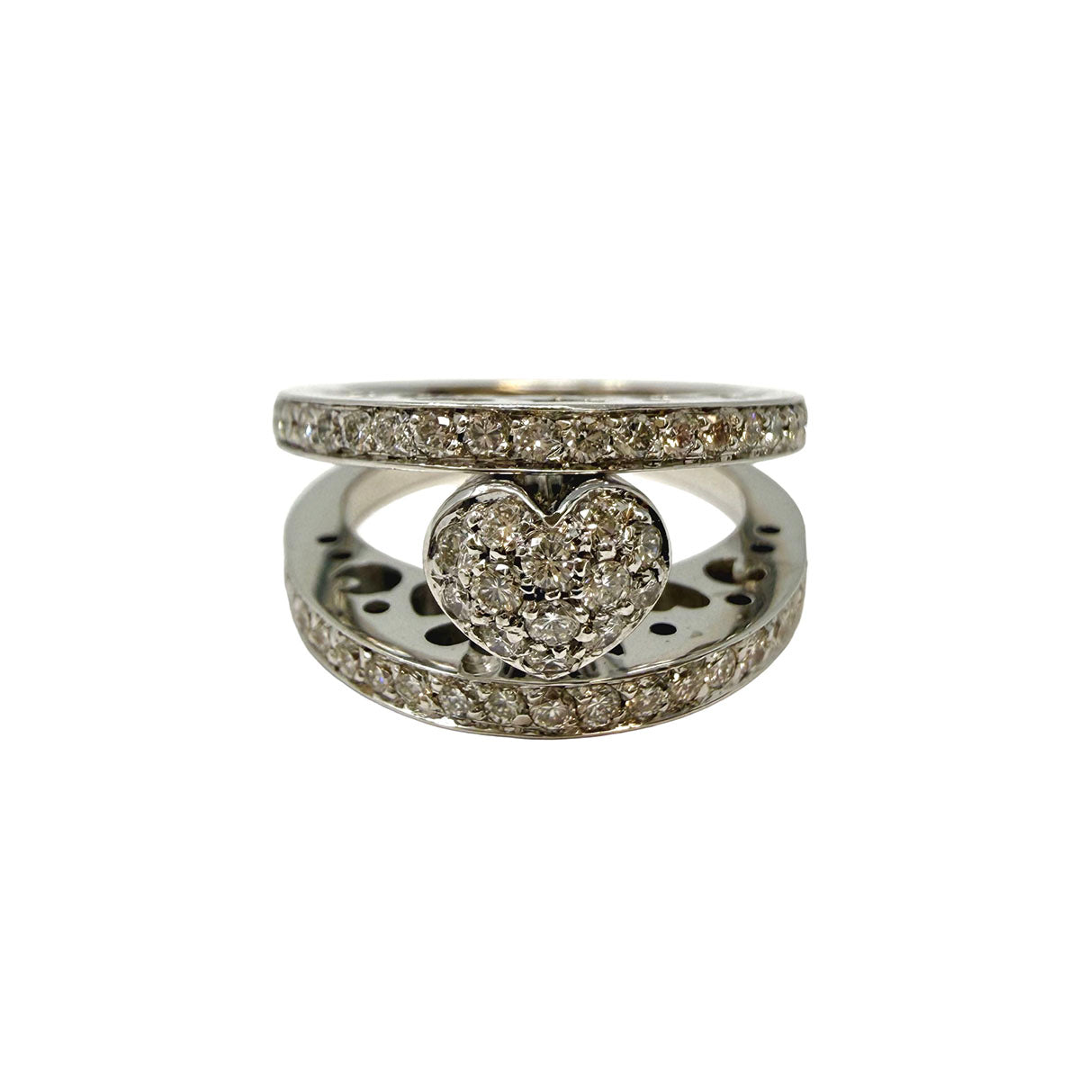 Giolomoda 18K White Gold Star Design Diamond Ring