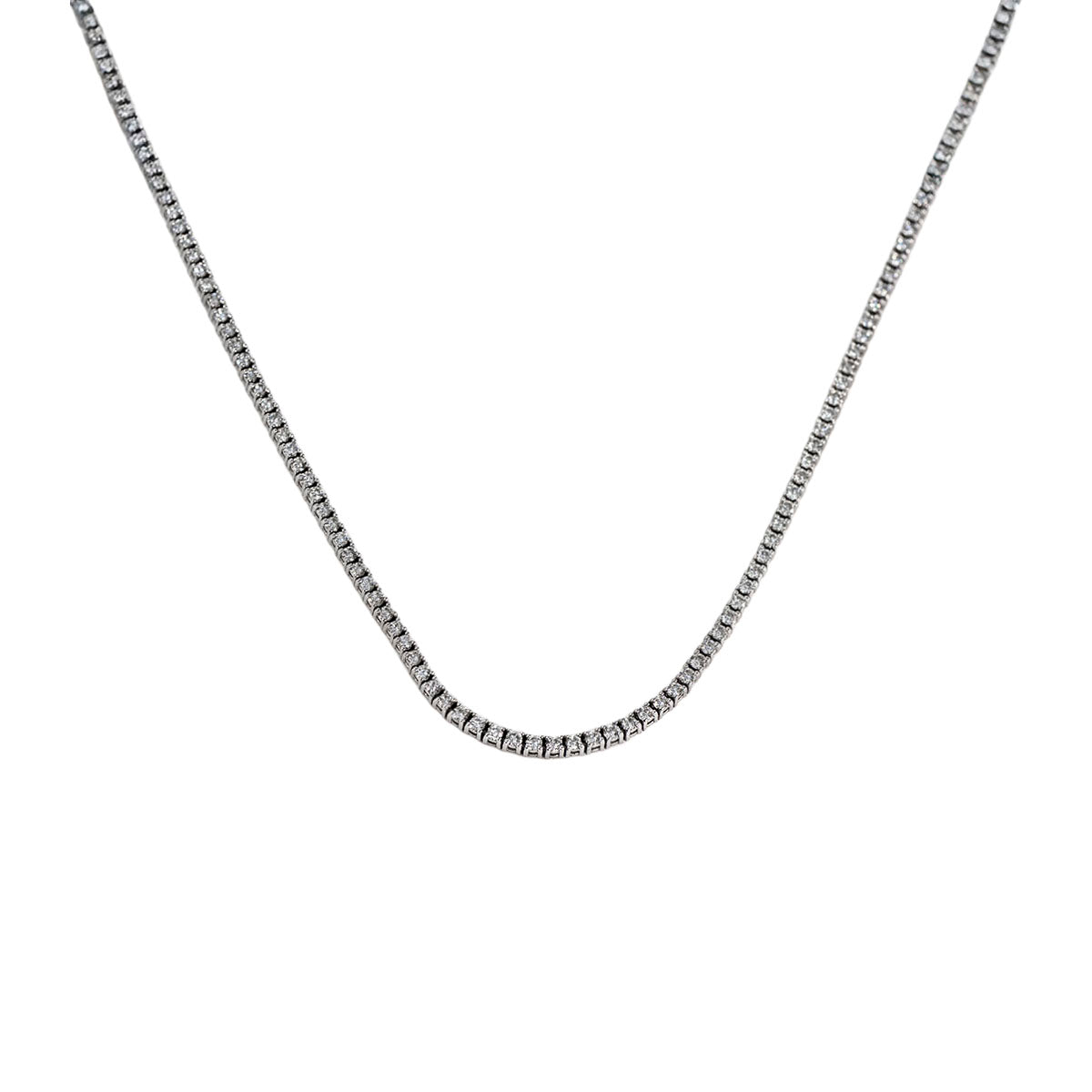 14K White Gold Diamond  Tennis Necklace