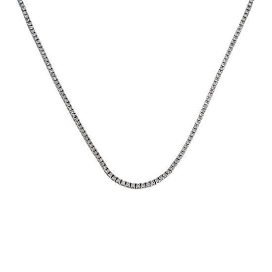14K White Gold Diamond  Tennis Necklace
