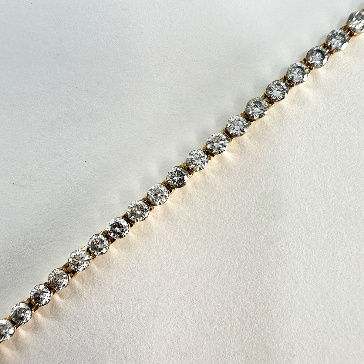 14K Gold Bracelet with Round, Marquise and  Emerald Cut Lab  Diamonds