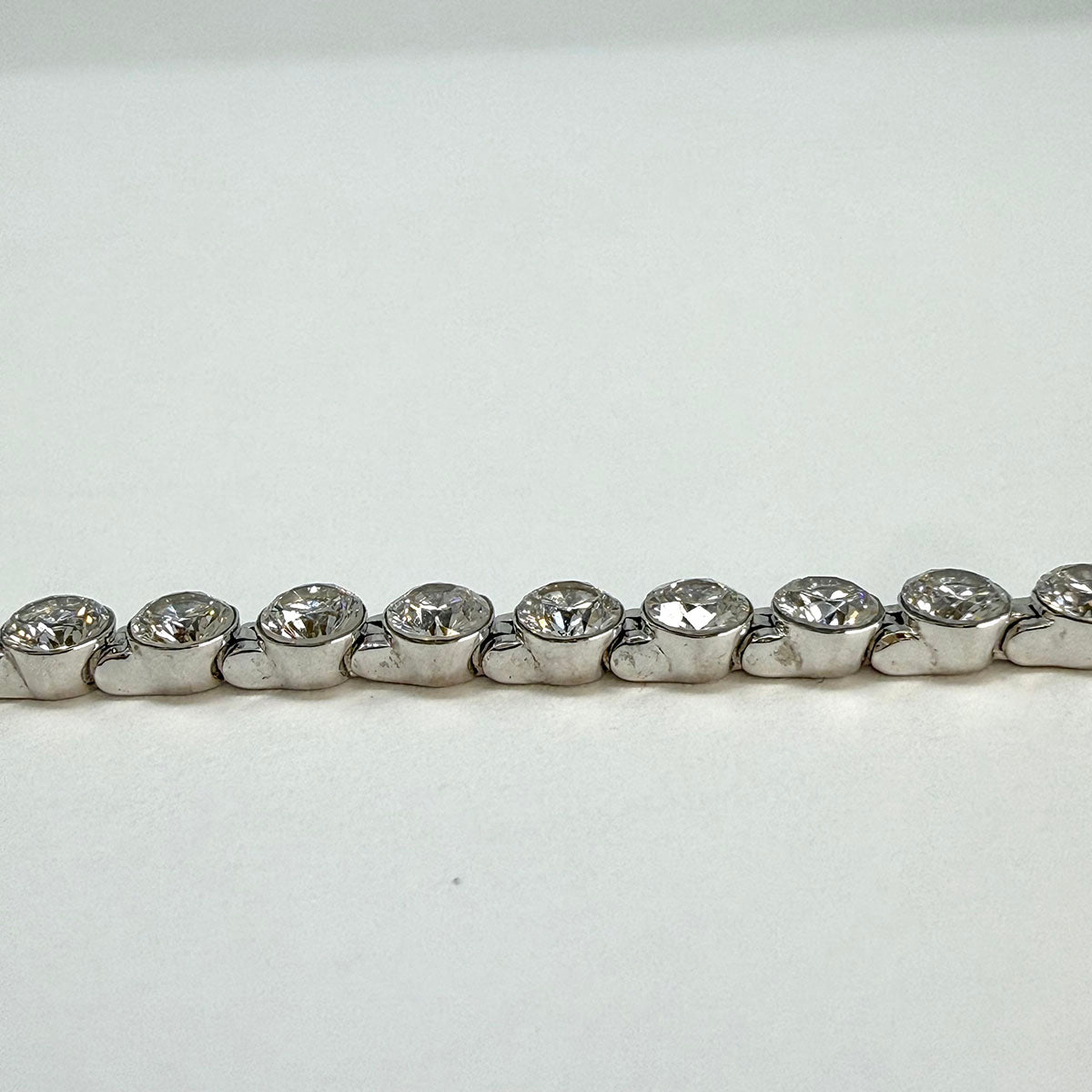 14K White Gold Bracelet with Round, Marquise and  Emerald Cut Lab  Diamonds