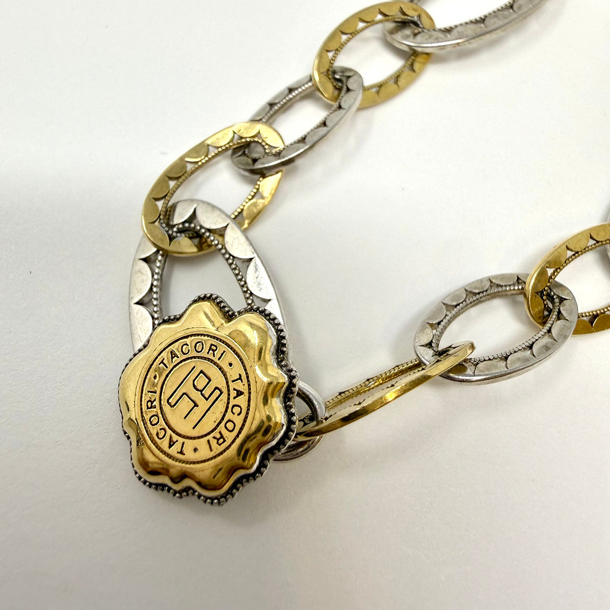 Tacori Sterling and 18K Gold Oval Link Necklace