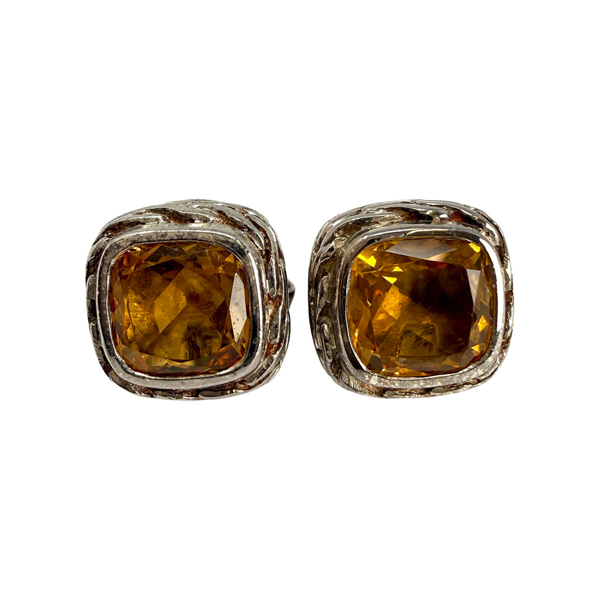 John Hardy Sterling Silver Earrings with Citrine