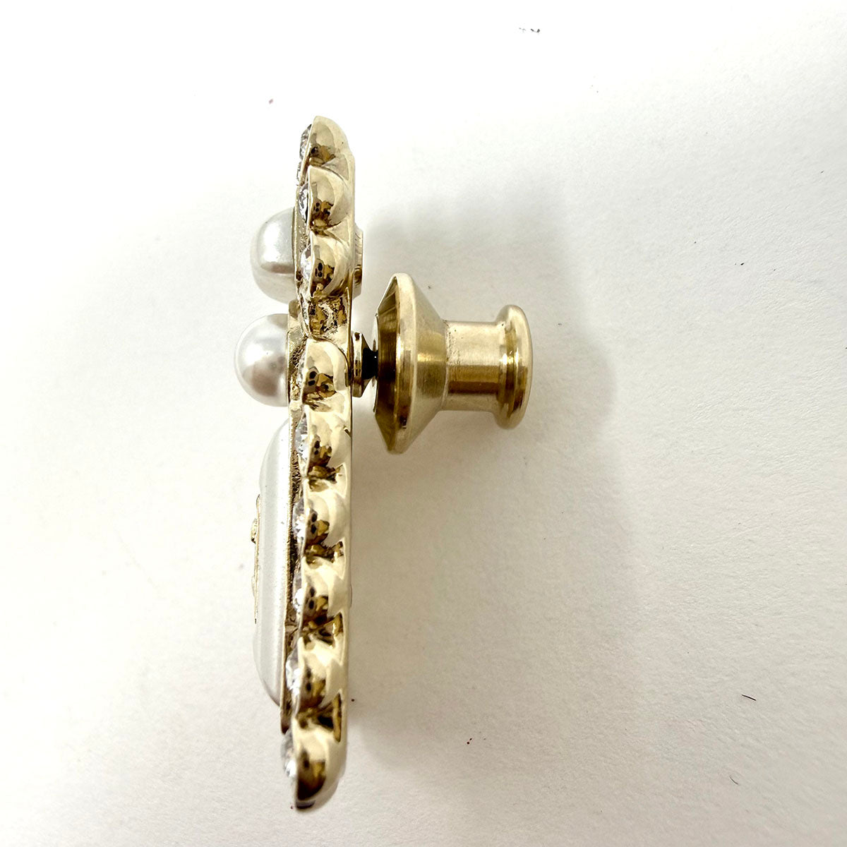 Chanel "Perfume Bottle" Pin with Faux Pearl and Crystal