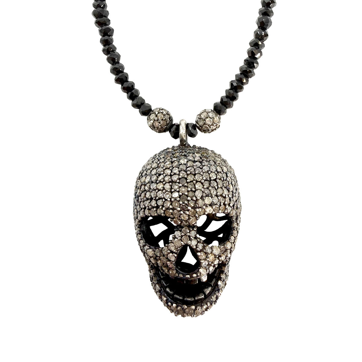 Black Spinel Skull Pendant Necklace -appraisal