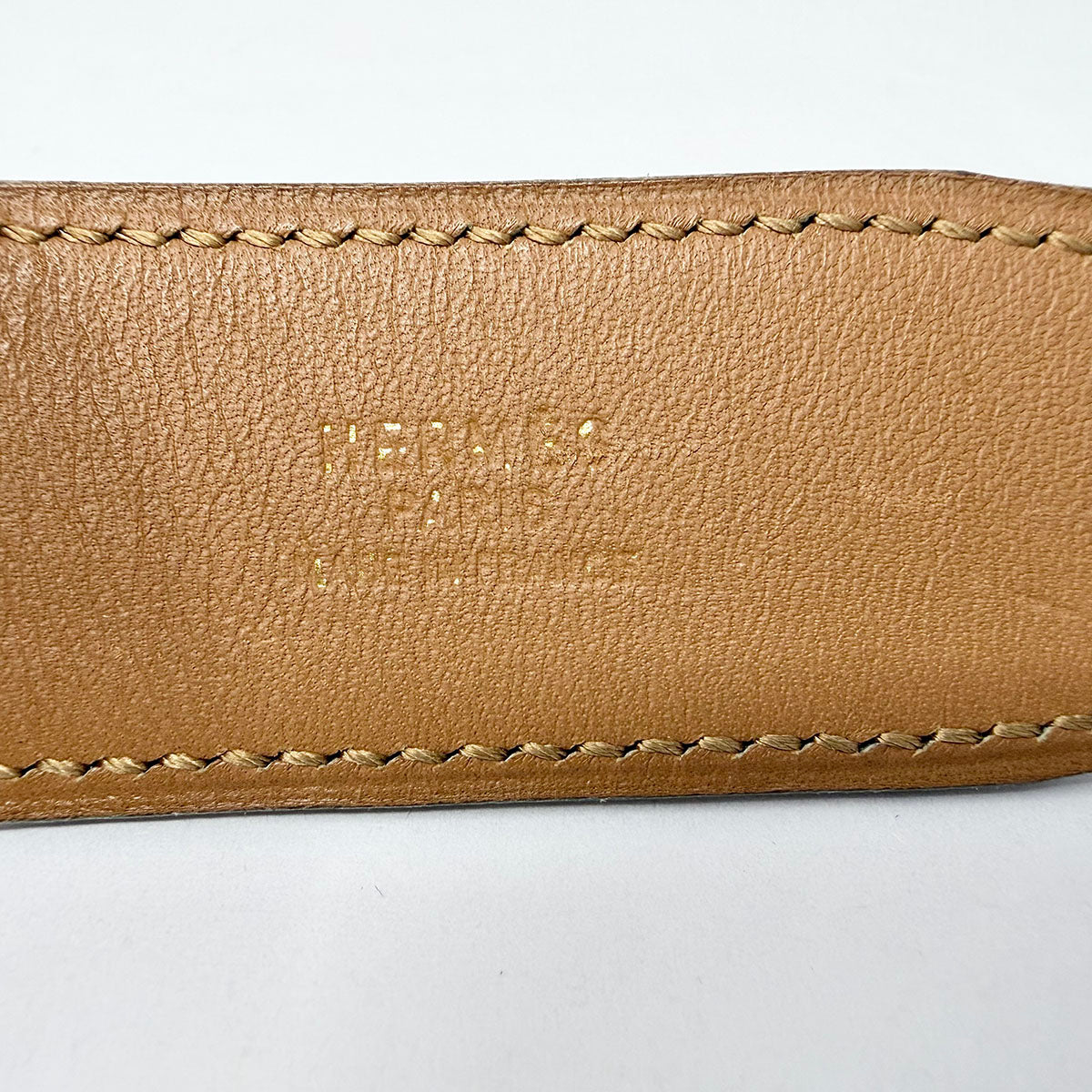 Hermes Swift Leather Belt with Gold-tone Buckle