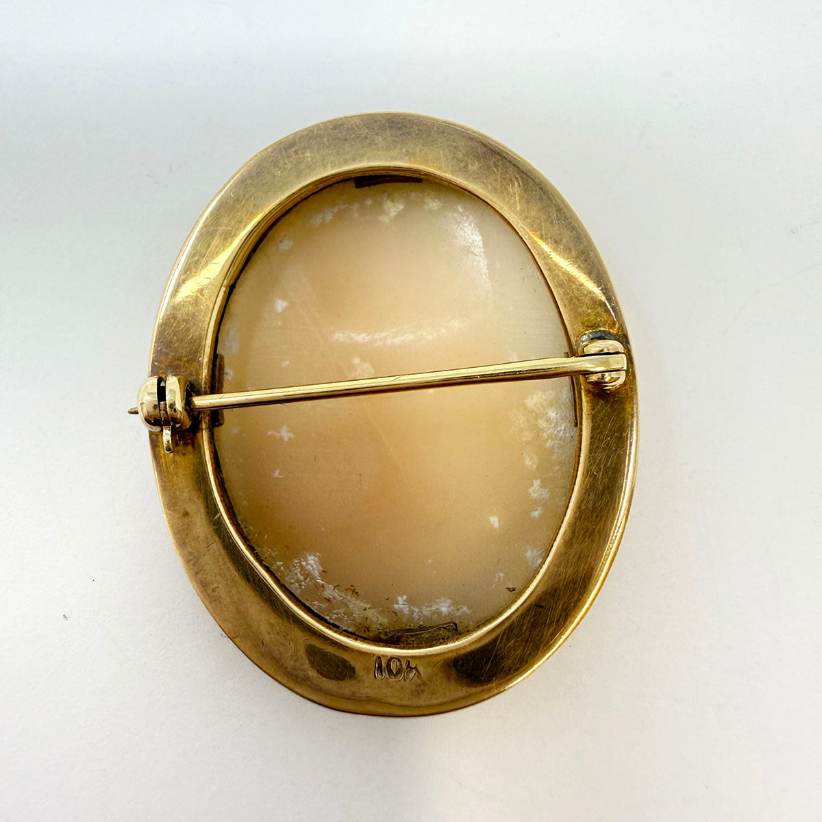 10K Gold Oval Cameo Pin