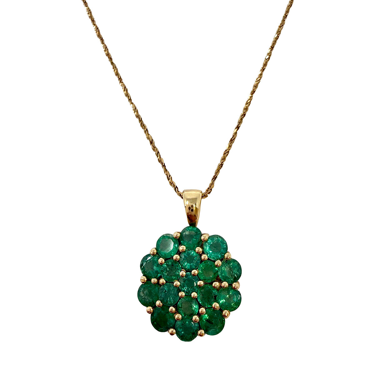 14K Emerald Pendant Necklace