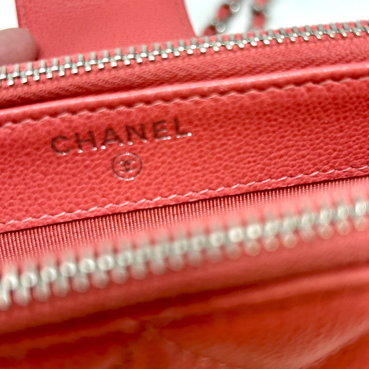Chanel Quilted Double Zip Clutch on Chain