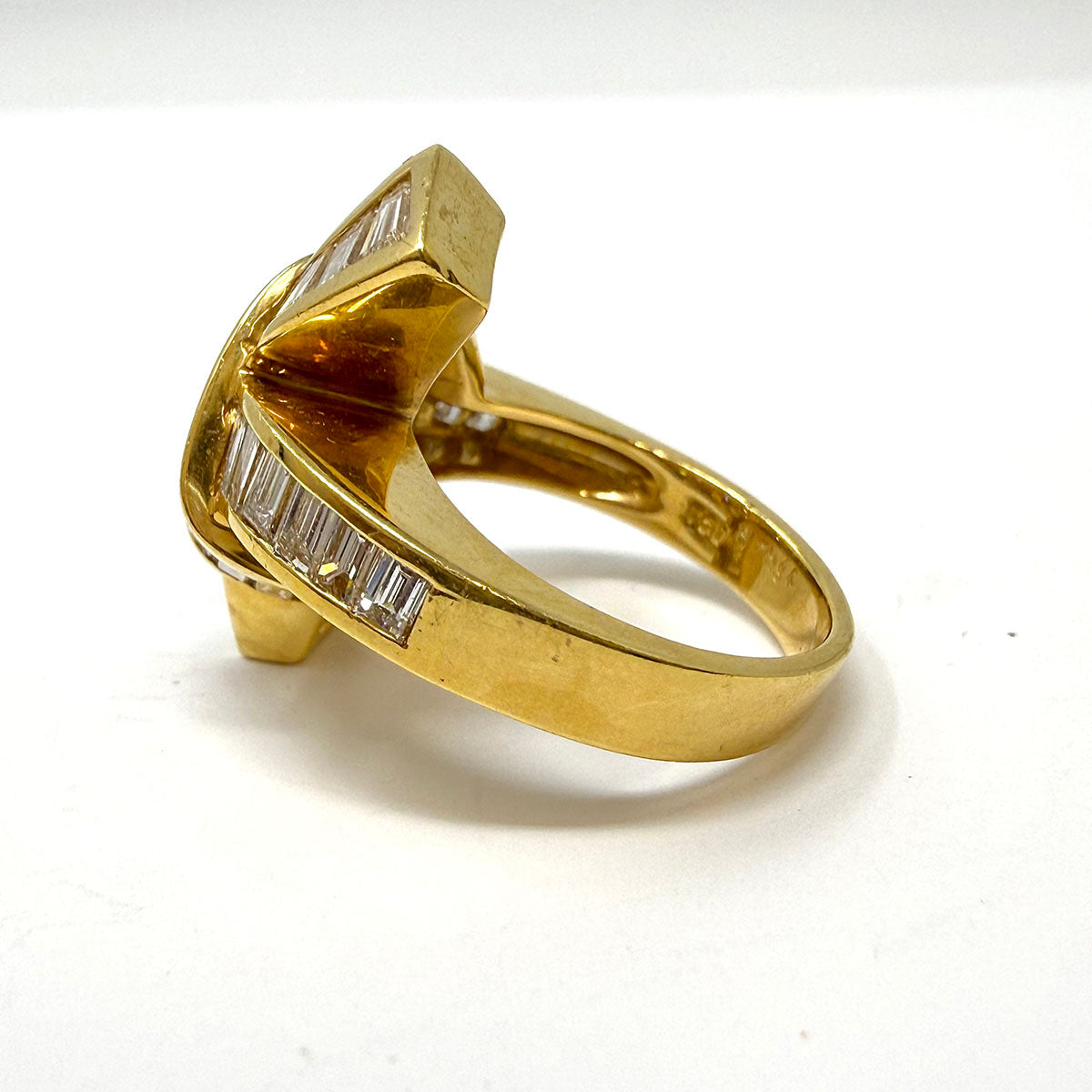 Charles Krypell 18K Gold Ring with Ruby  and Diamond