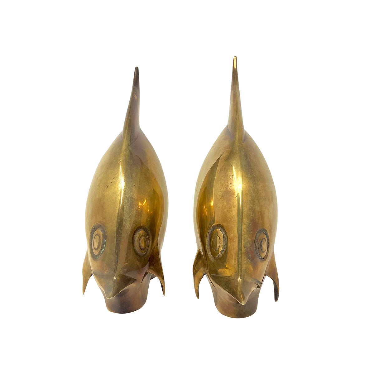 Pair of Vintage Brass Angelfish Figurines