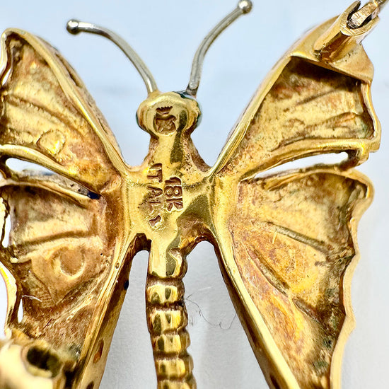 18K Enamel Butterfly Pin