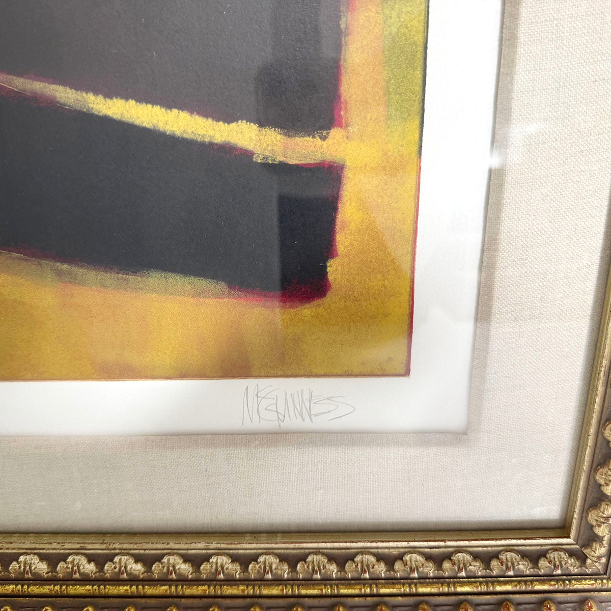 "Abtract Print with Geometric Designs III", Signed