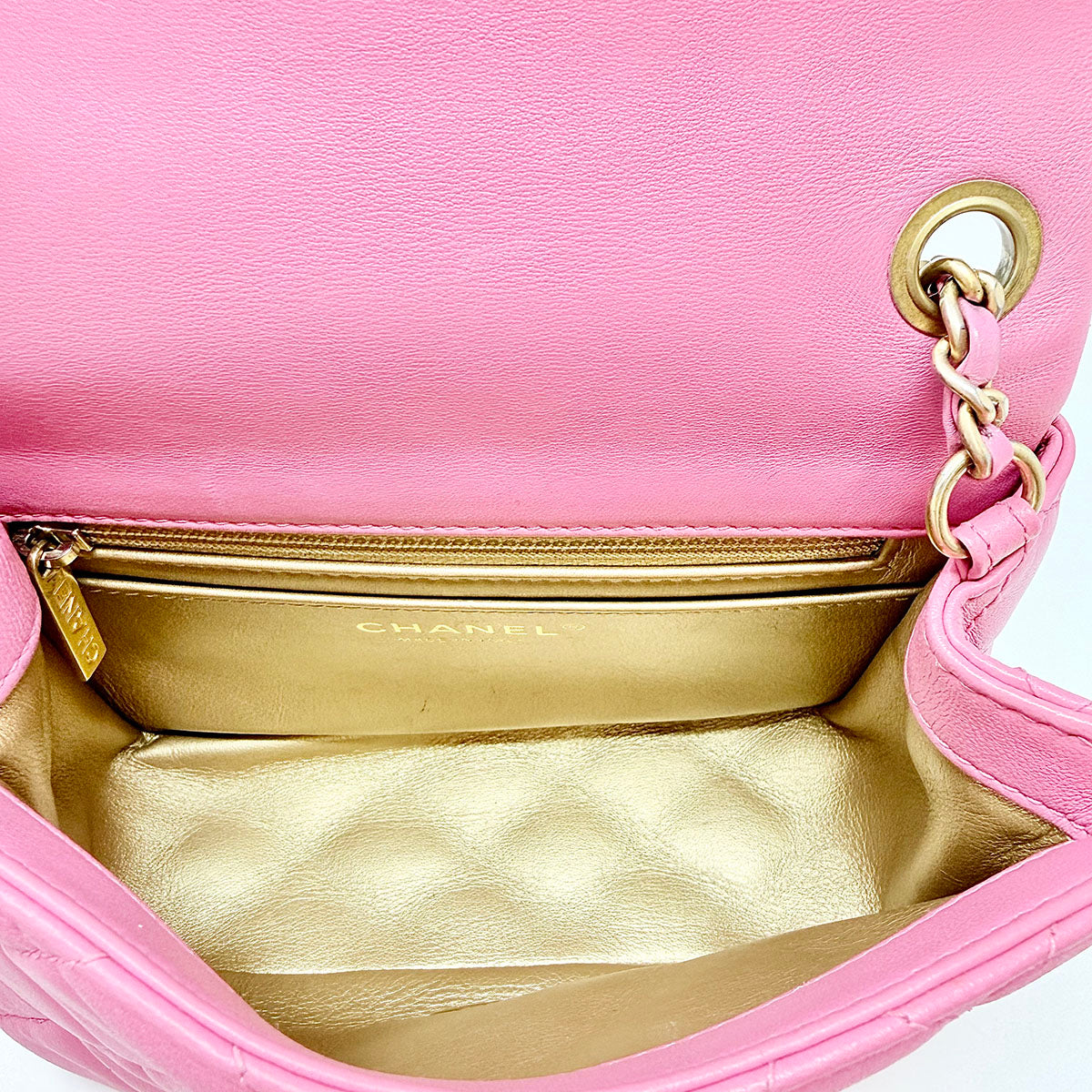 Chanel Quilted Square Pearl Crush Flap Bag