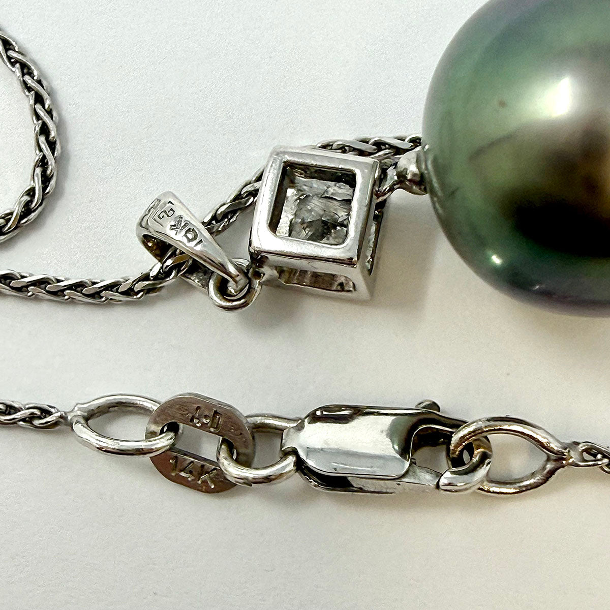 Tahitian Pearl and Diamond Pendant Necklace