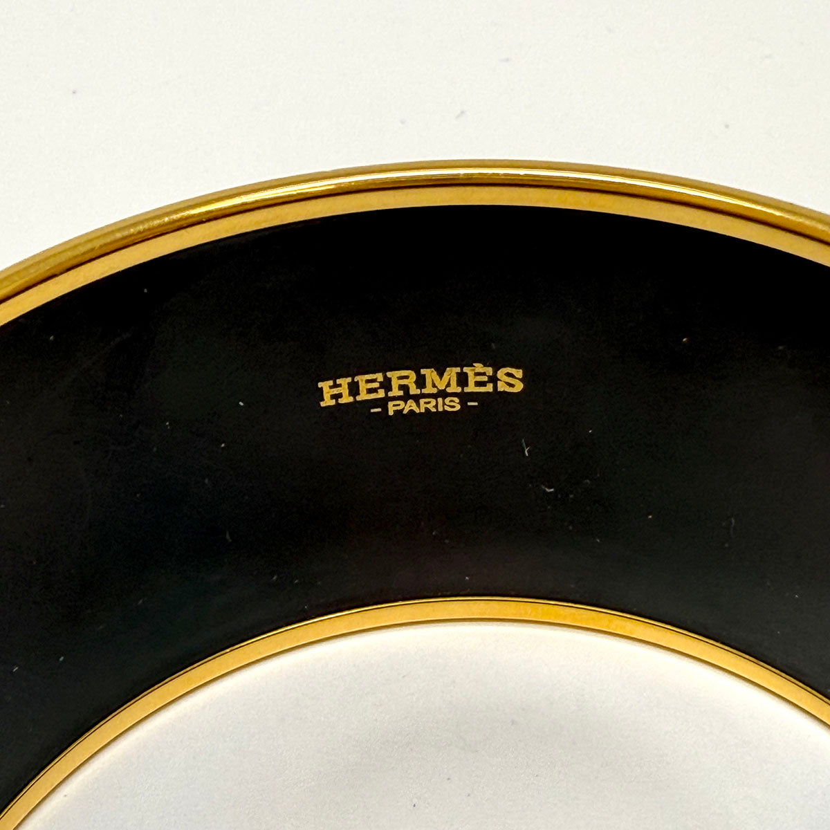 Hermes Extra Wide Enamel Bangle Bracelet