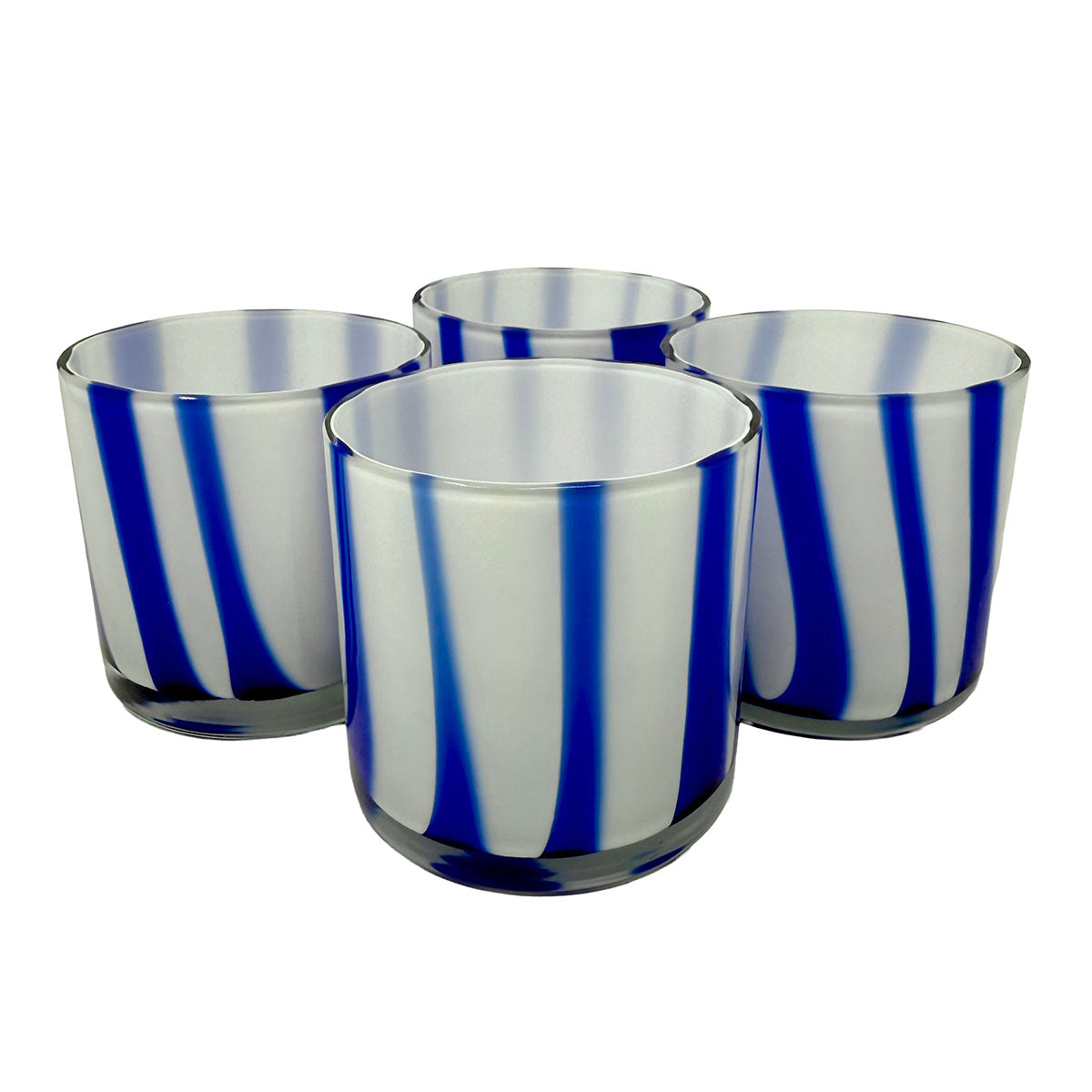 Set of 4 Gucci Blue and White Stripe Tumblers