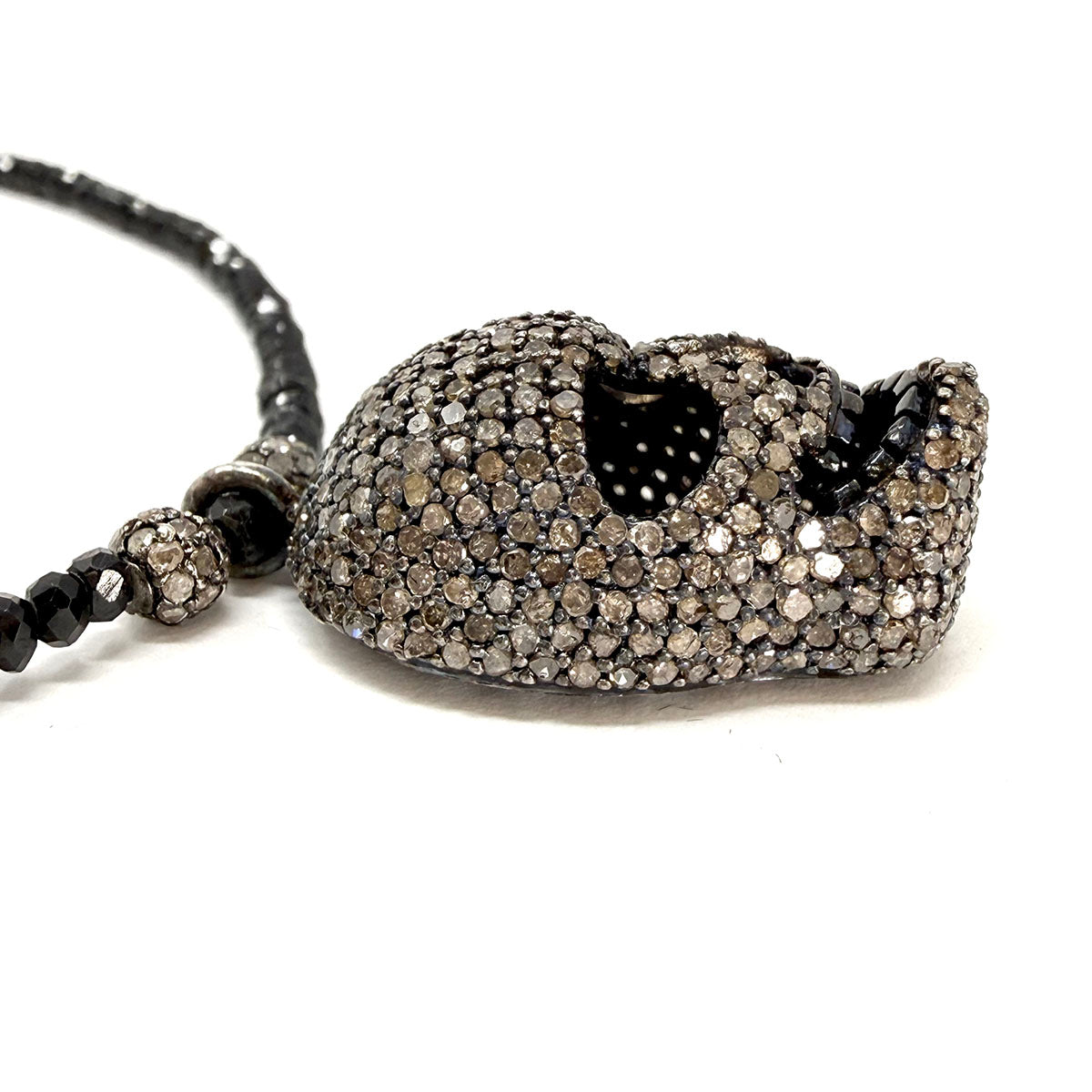 Black Spinel Skull Pendant Necklace -appraisal
