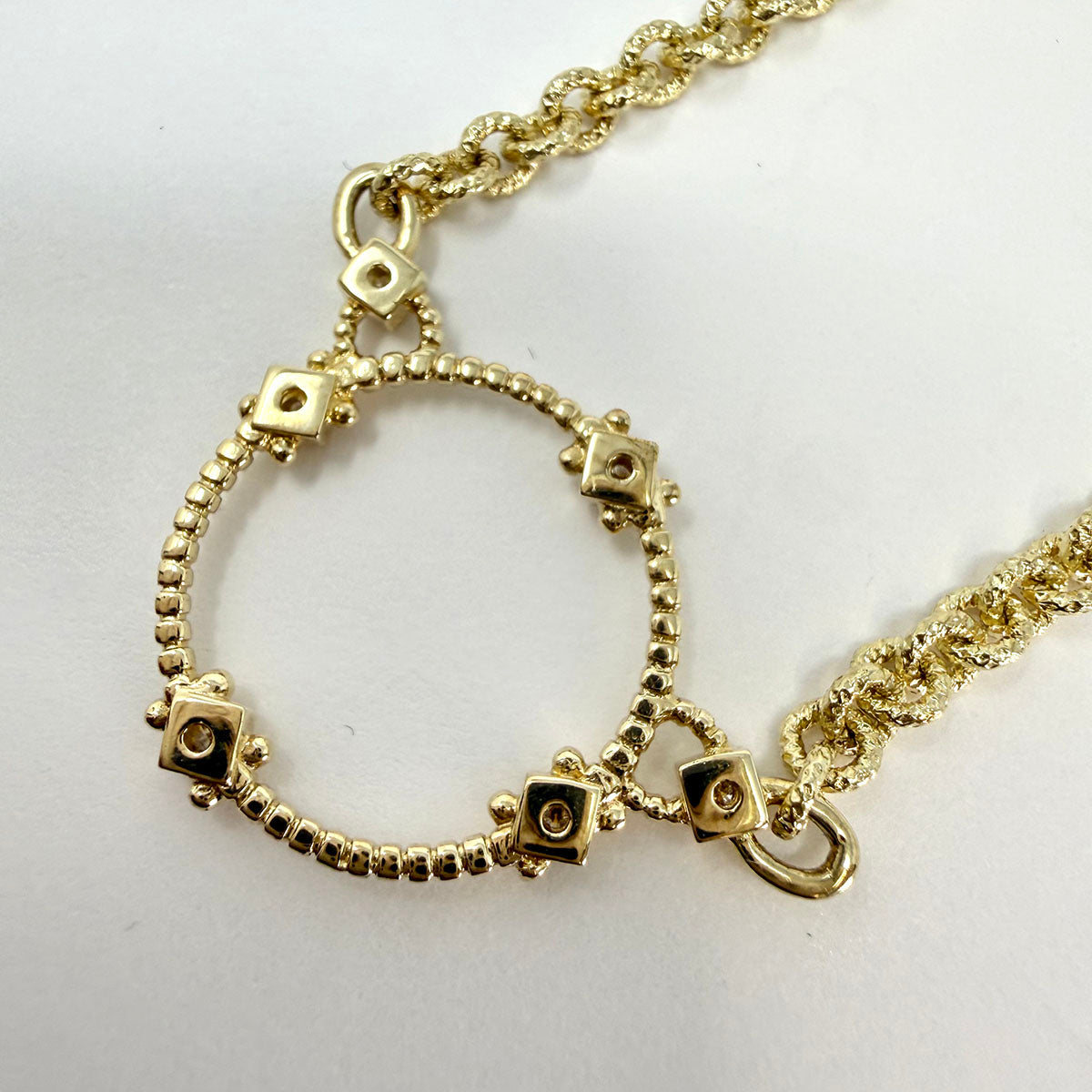 Judith Ripka 14K Gold Necklace with Circular Pendant with Diamonds