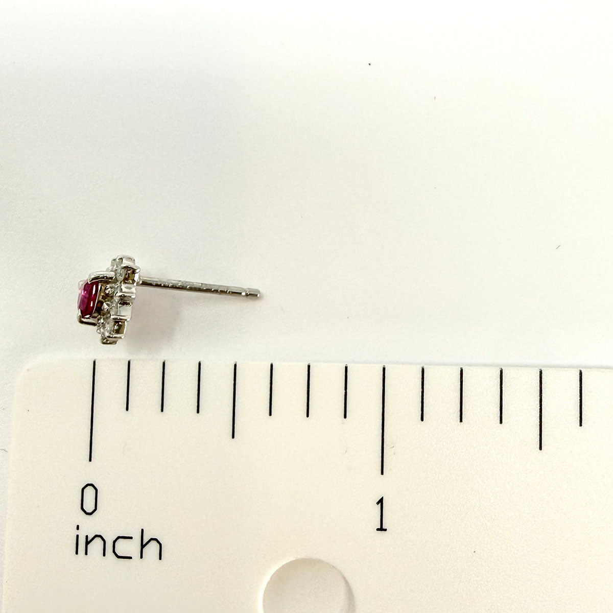 Ruby and Diamond Platinum Earrings