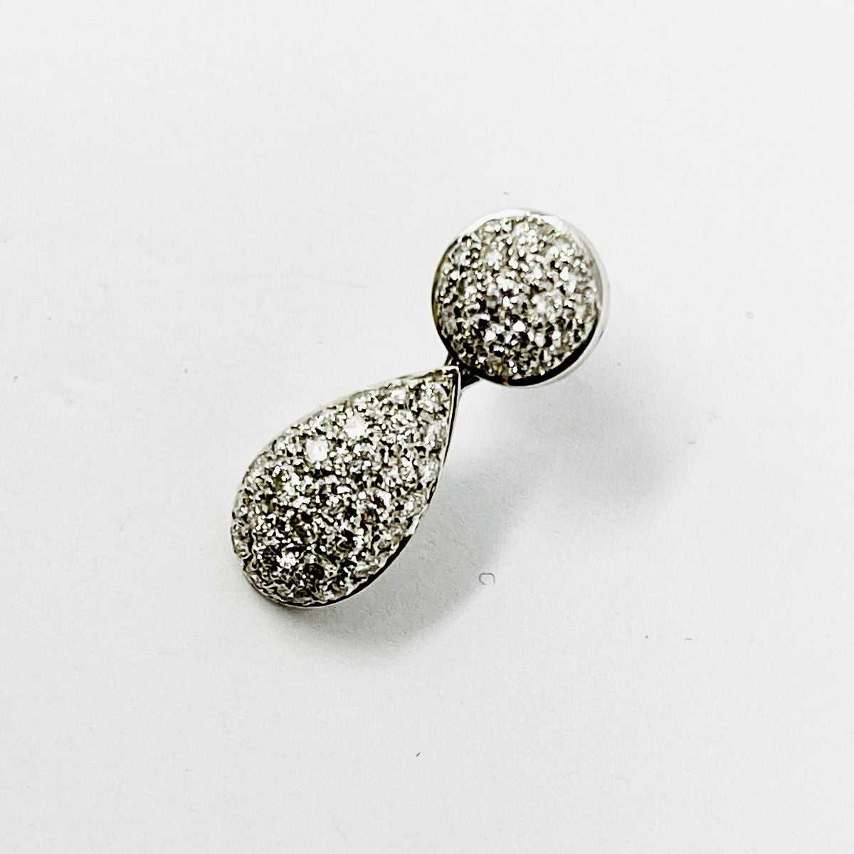 Hasbani 18K White Gold Diamond Drop Earrings