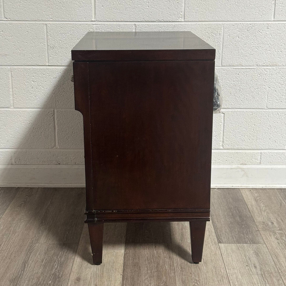 Wood End Table With Three Drawers