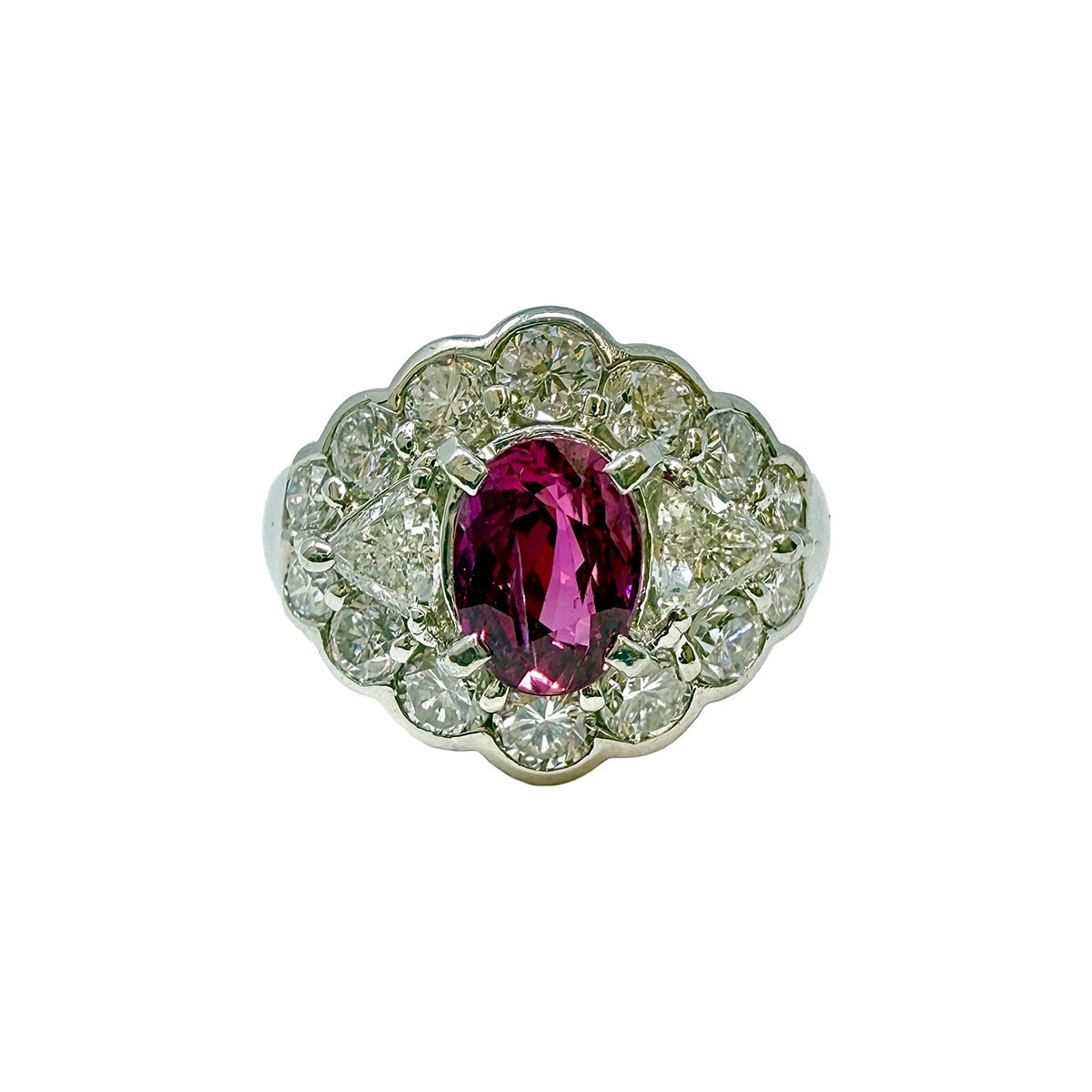 Platinum Ruby and Diamond Ring