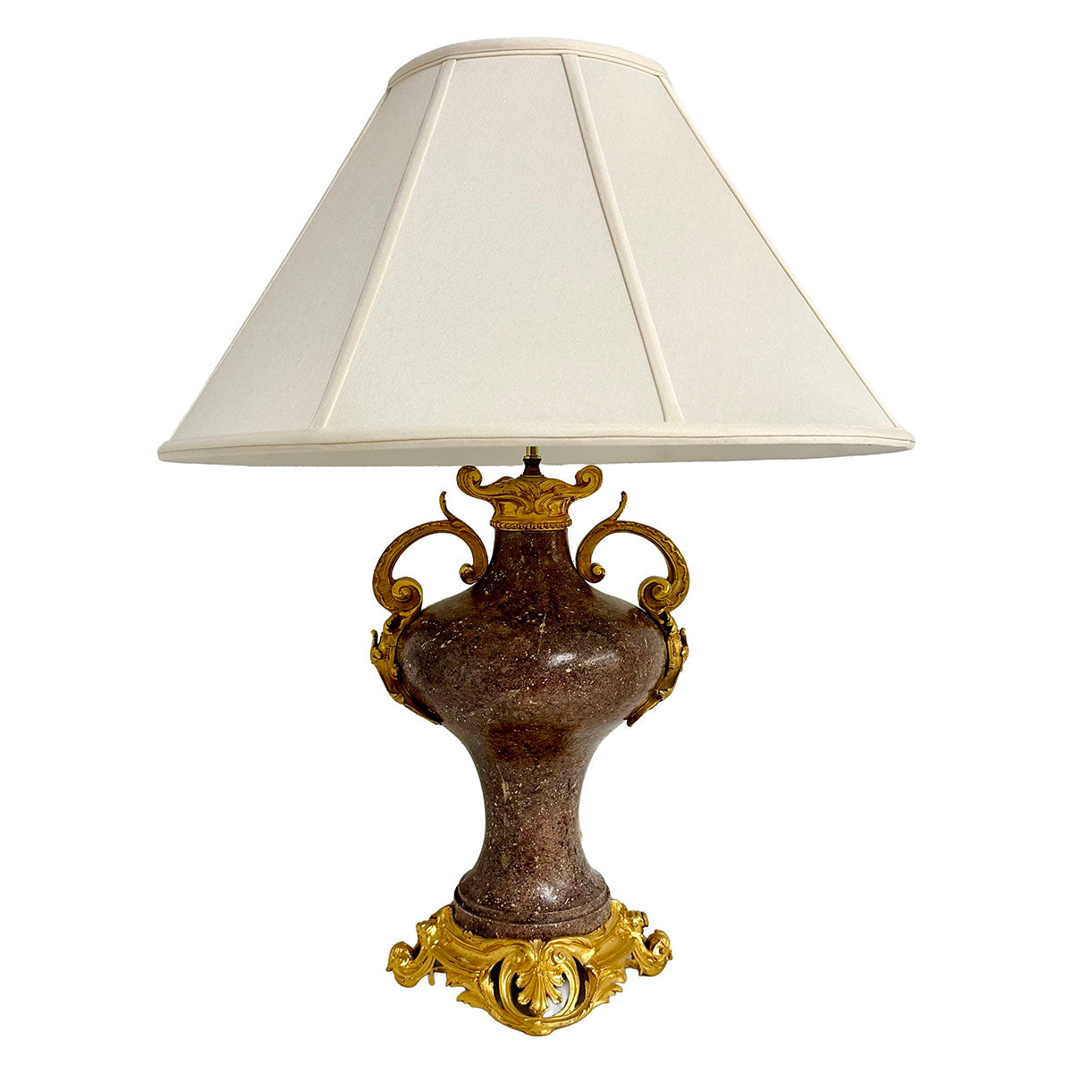 Vintage Hollywood Regency Urn Table Lamp with Gilded accents with Shade