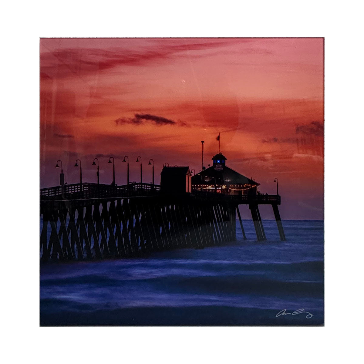"Pier at Night" Signed