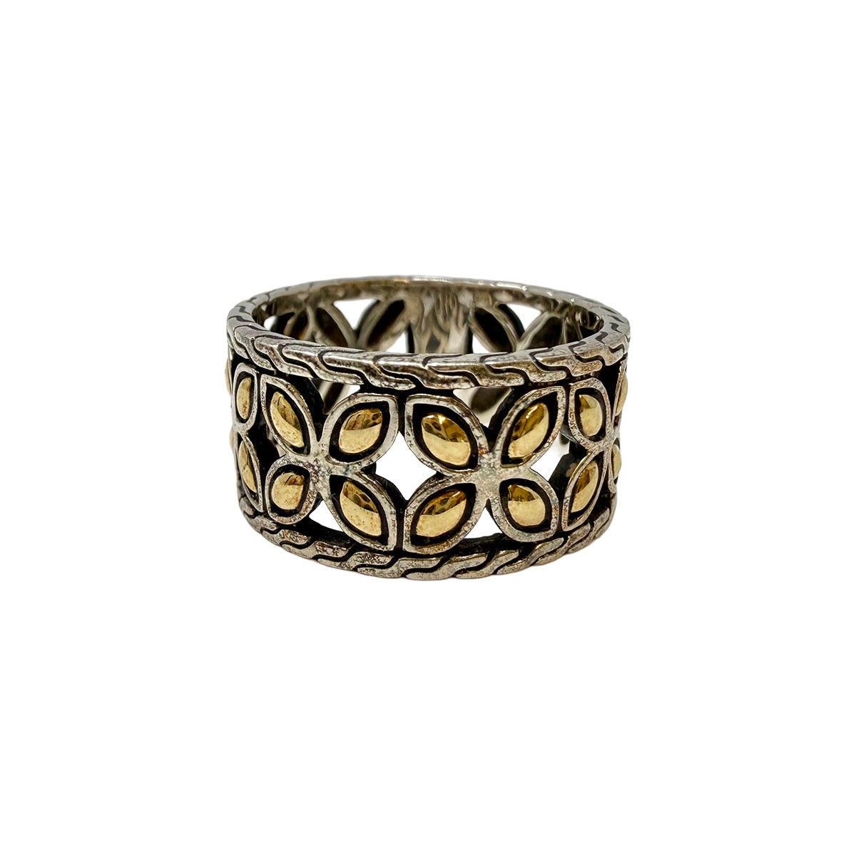 John Hardy Sterling Silver and 18K Gold Band