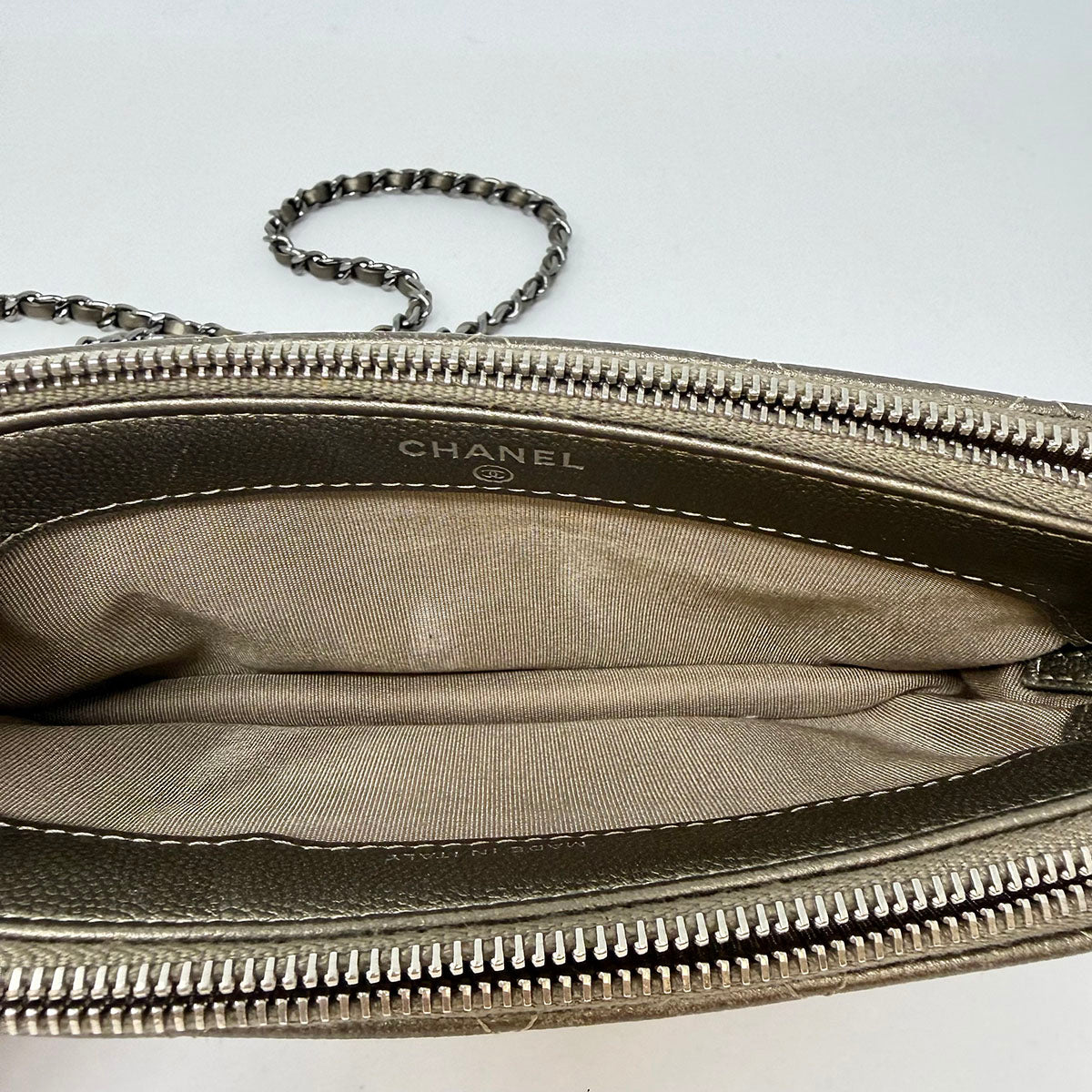 Chanel  Double Zip Clutch on Chain