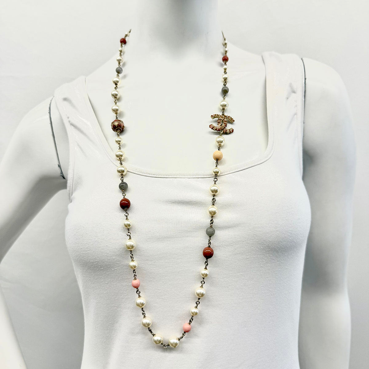 Chanel Double Layered Faux Pearl Necklace