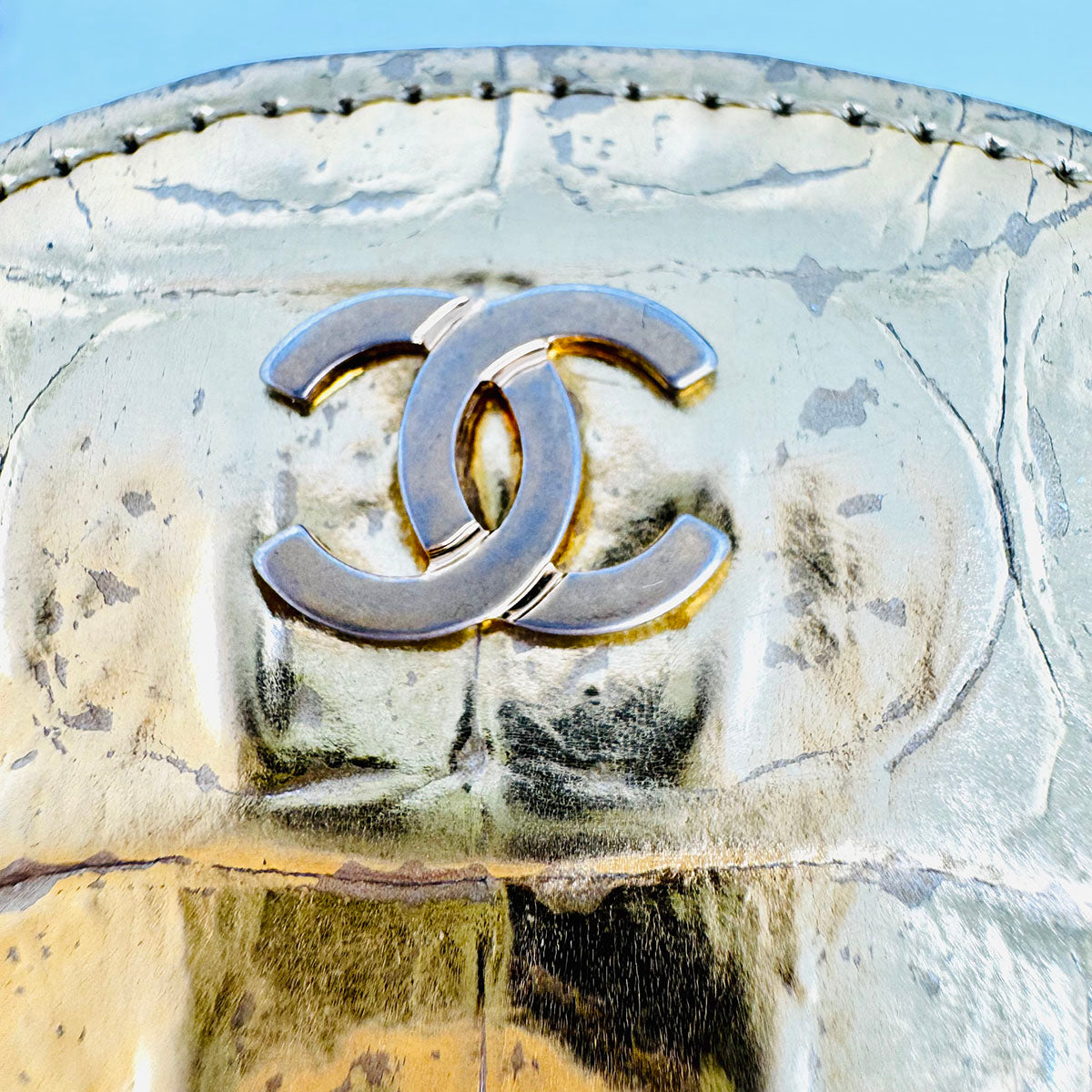 Chanel Paris New York Coco Croc Round Crossbody