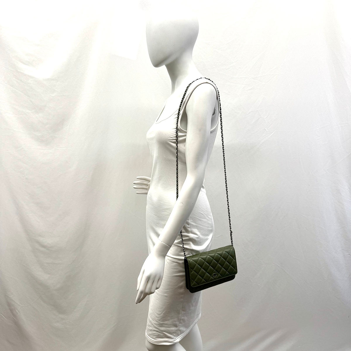 Chanel Olive Wallet on Chain Crossbody
