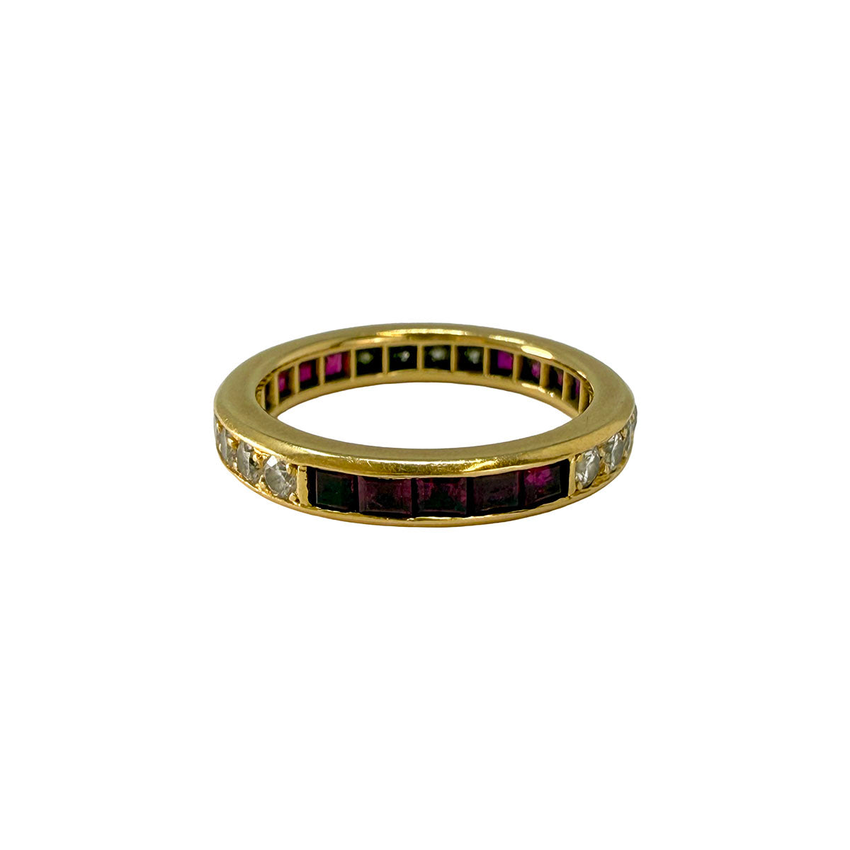Tiffany & Co. Gold Ring with 15 Rubies and 12 Diamonds