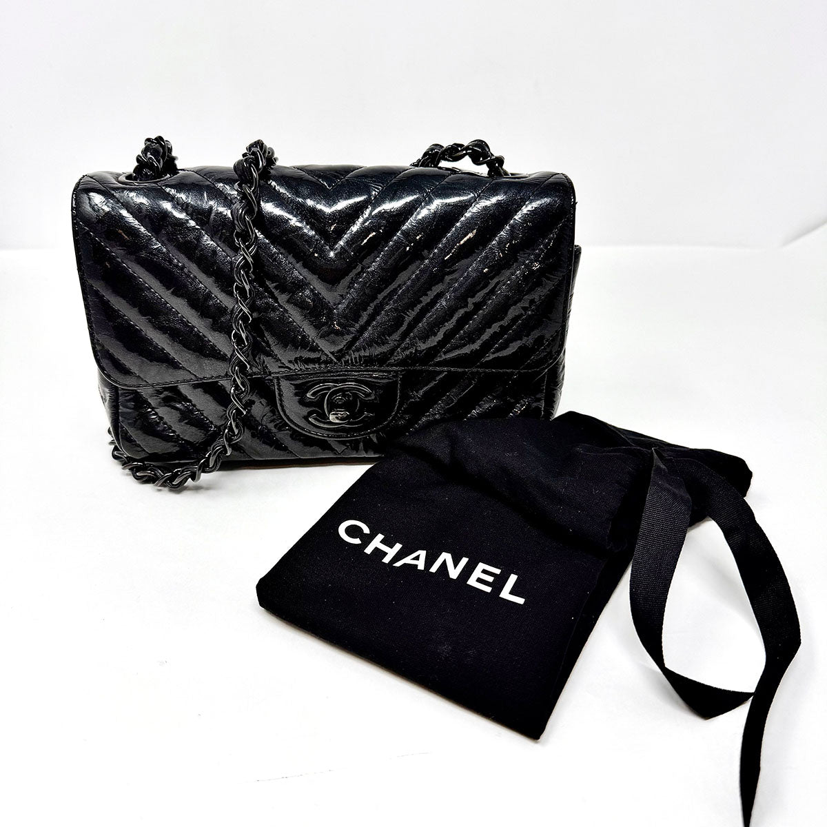 Chanel So Black Chevron Crossbody