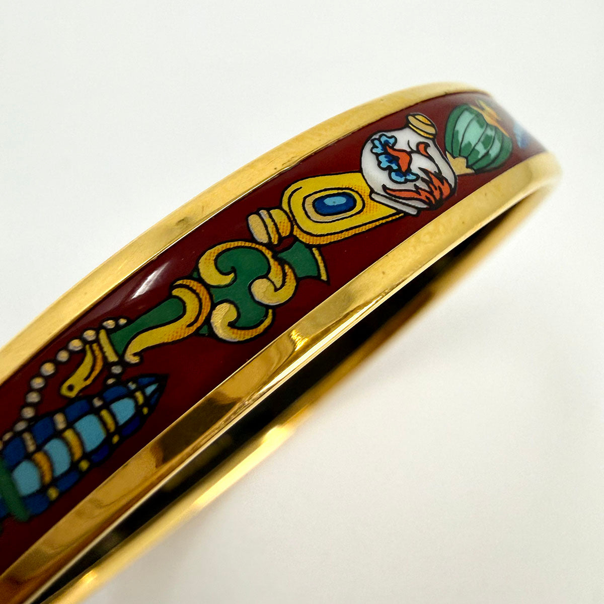 Hermes Narrow Enamel Bangle Bracelet